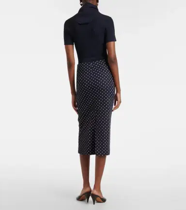 Max Mara Polka-dot jersey midi skirt | Thumbnail 4