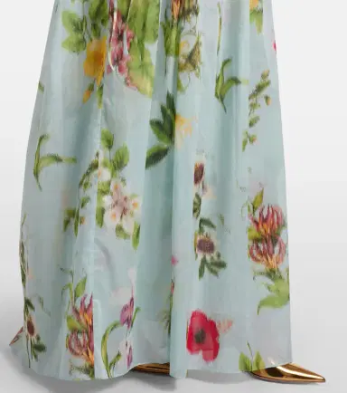 Oscar de la Renta Belted floral voile maxi dress | Thumbnail 3