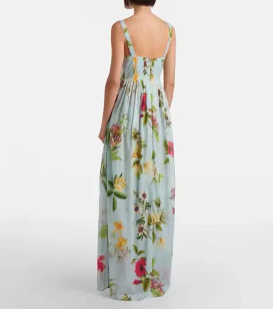 Oscar de la Renta Belted floral voile maxi dress | Thumbnail 4