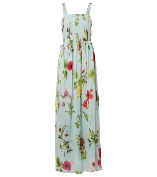 Oscar de la Renta Belted floral voile maxi dress