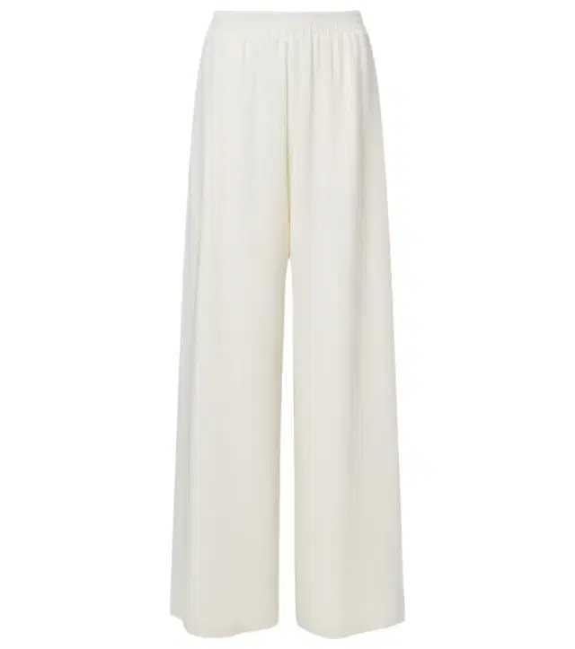 Silk-blend georgette wide-leg pants