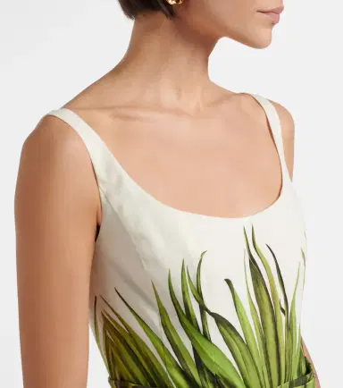 Oscar de la Renta Printed cotton-blend poplin midi dress | Thumbnail 2