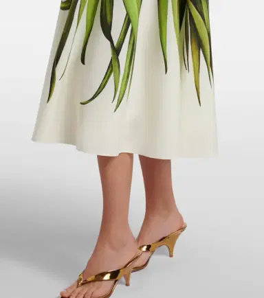 Oscar de la Renta Printed cotton-blend poplin midi dress | Thumbnail 4