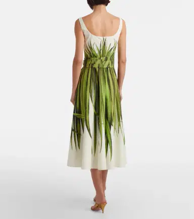 Oscar de la Renta Printed cotton-blend poplin midi dress | Thumbnail 5