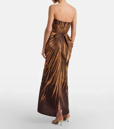Oscar de la Renta Printed bustier gown | Thumbnail 3 Oscar de la Renta Printed bustier gown | Thumbnail 3