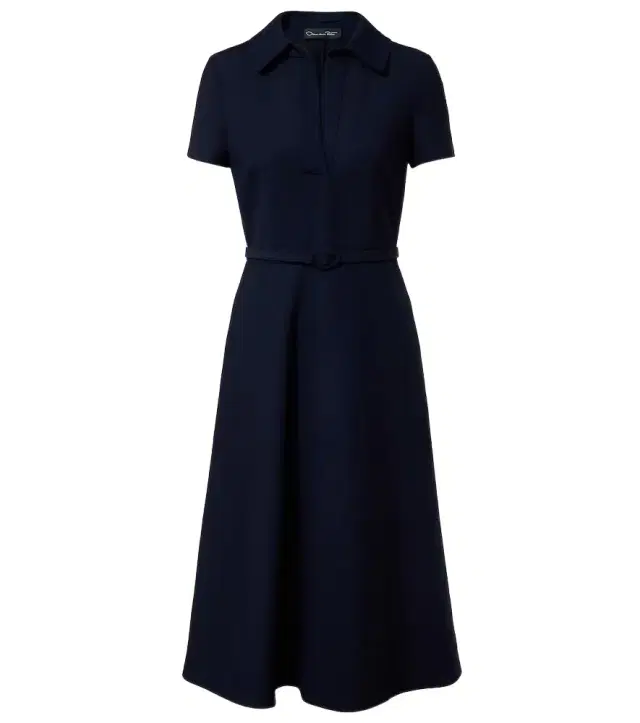 Belted wool-blend midi dress