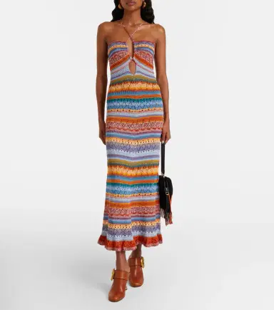 Etro Striped crochet cotton maxi dress | Thumbnail 2
