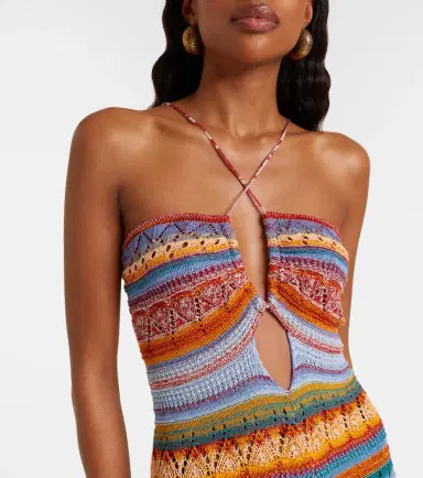Etro Striped crochet cotton maxi dress | Thumbnail 3