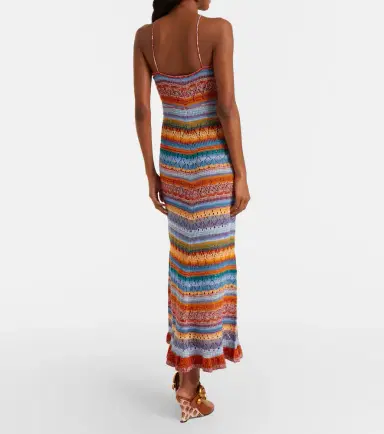 Etro Striped crochet cotton maxi dress | Thumbnail 4