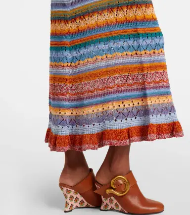 Etro Striped crochet cotton maxi dress | Thumbnail 5