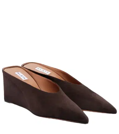 Alaïa Alaïa Cube suede wedge mules | Thumbnail 1