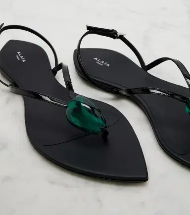 Alaïa Alaïa Embellished patent leather thong sandals | Thumbnail 3 Alaïa Alaïa Embellished patent leather thong sandals | Thumbnail 3