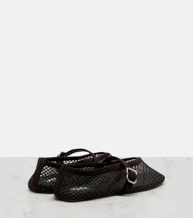 Alaïa Alaïa Embellished fishnet Mary Jane flats | Thumbnail 3 Alaïa Alaïa Embellished fishnet Mary Jane flats | Thumbnail 3