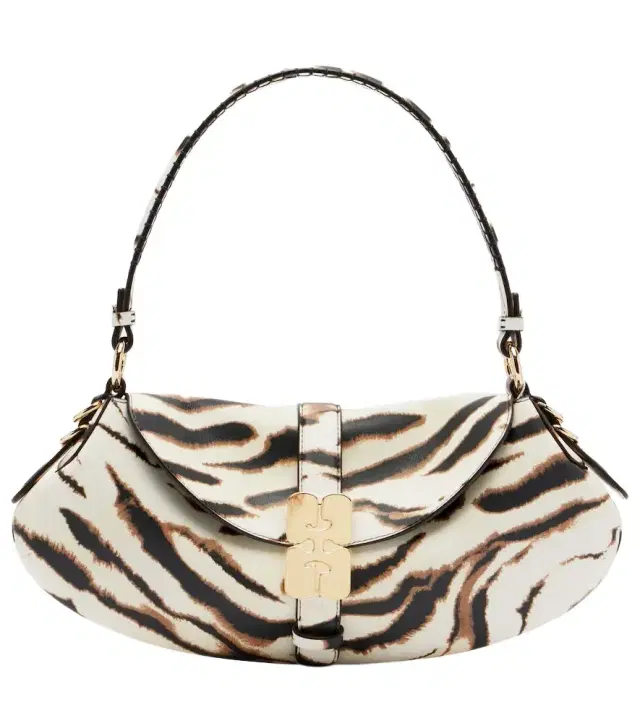 Ganni B-Kat Small zebra-print shoulder bag