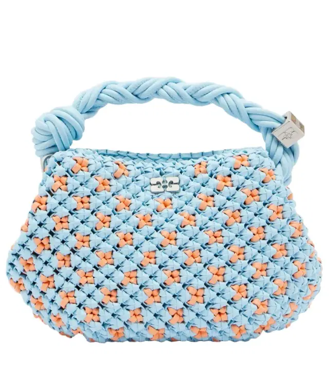 Ganni Bou Mini woven top-handle bag