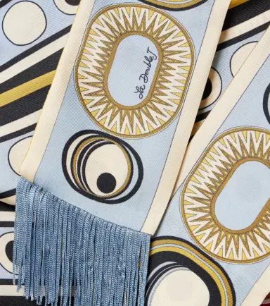 La DoubleJ Fringed printed silk twill scarf | Thumbnail 2