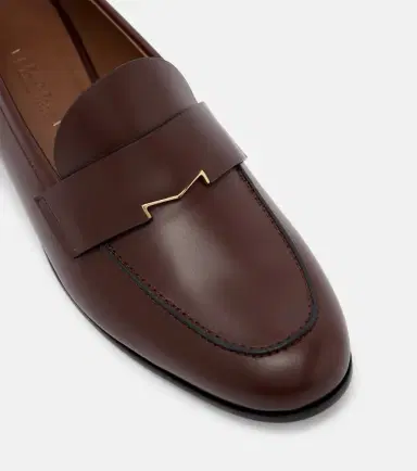 Max Mara Embellished leather penny loafers | Thumbnail 3