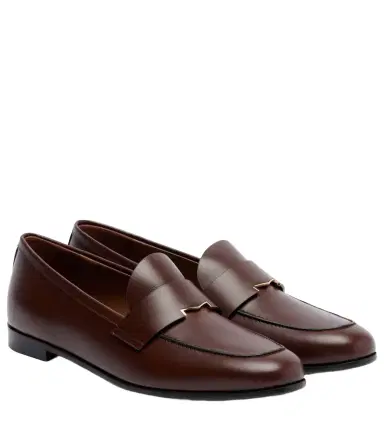 Max Mara Embellished leather penny loafers | Thumbnail 1