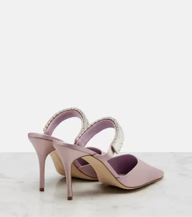 Manolo Blahnik Zumbon embellished satin mules | Thumbnail 4