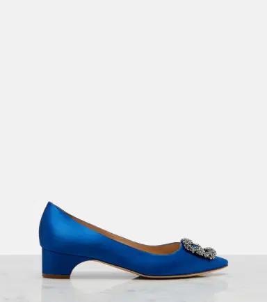 Manolo Blahnik Hangisi embellished satin pumps | Thumbnail 2