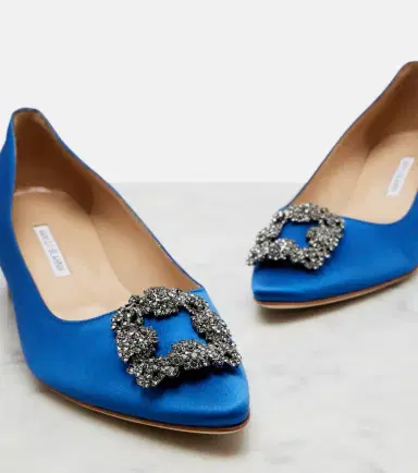 Manolo Blahnik Hangisi embellished satin pumps | Thumbnail 3