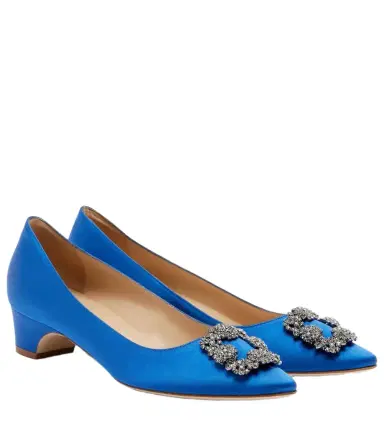 Manolo Blahnik Hangisi embellished satin pumps | Thumbnail 1