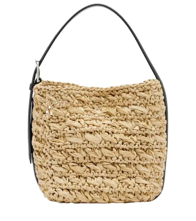 Toteme Belted Small raffia top-handle bag