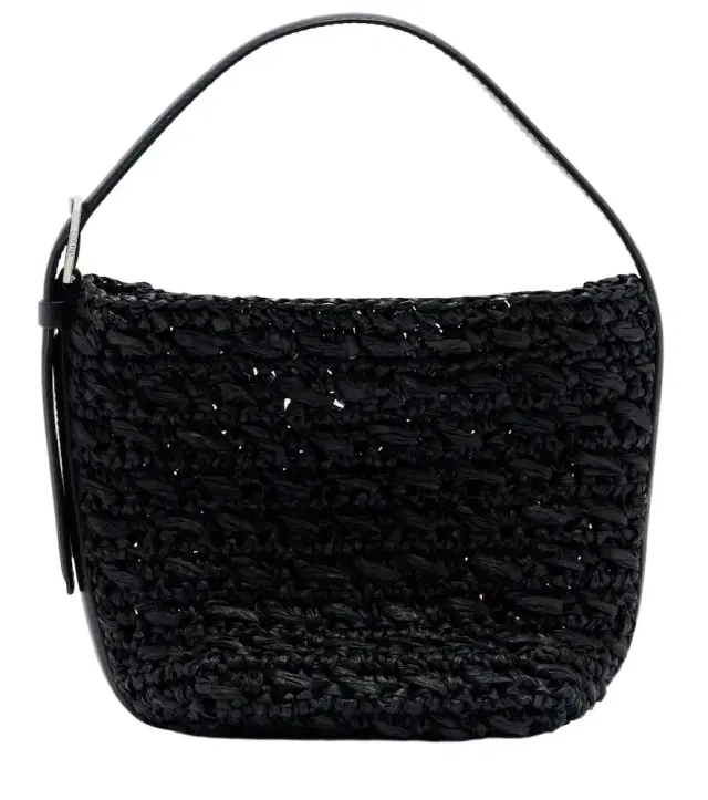 Toteme Belted Small raffia top-handle bag