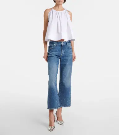 7 For All Mankind Stovepipe embellished straight jeans | Thumbnail 5