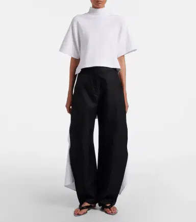 Alaïa Alaïa Asymmetric cotton-blend jersey T-shirt | Thumbnail 4