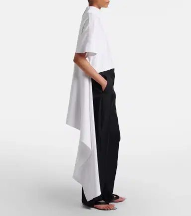 Alaïa Alaïa Asymmetric cotton-blend jersey T-shirt | Thumbnail 5