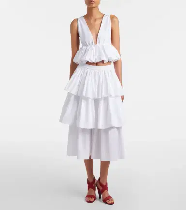 Alaïa Alaïa Peplum cotton top | Thumbnail 4