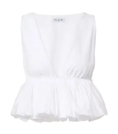 Alaïa Alaïa Peplum cotton top | Thumbnail 1