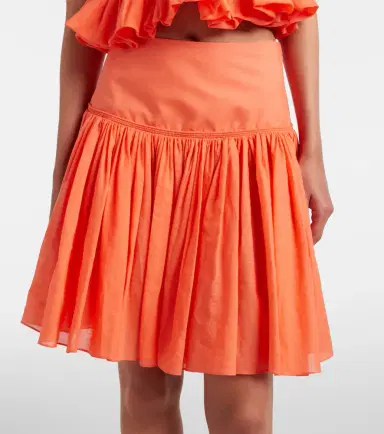 Alaïa Alaïa Gathered cotton and linen miniskirt | Thumbnail 3