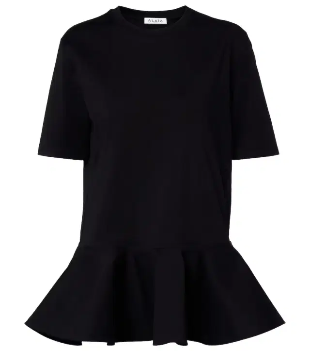 Alaia Alaïa Peplum cotton jersey T-shirt