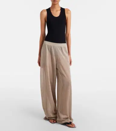 Alaïa Alaïa Linen and silk wide-leg pants | Thumbnail 3 Alaïa Alaïa Linen and silk wide-leg pants | Thumbnail 3