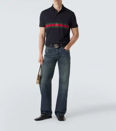 Gucci Web Stripe cotton jersey polo shirt | Thumbnail 5 Gucci Web Stripe cotton jersey polo shirt | Thumbnail 5
