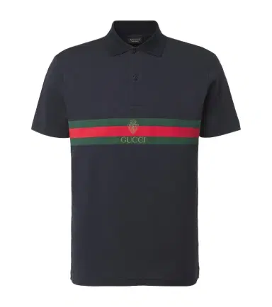 Gucci Web Stripe cotton jersey polo shirt | Thumbnail 1 Gucci Web Stripe cotton jersey polo shirt | Thumbnail 1