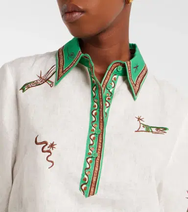 ALÉMAIS Alémais Wanda embroidered linen shirt | Thumbnail 2
