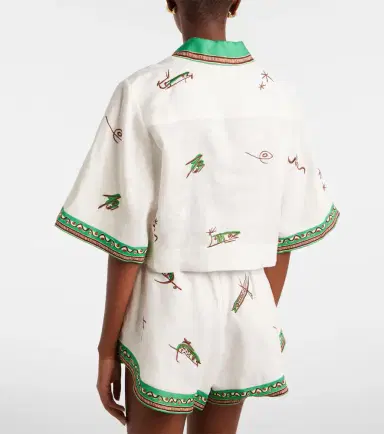 ALÉMAIS Alémais Wanda embroidered linen shirt | Thumbnail 3