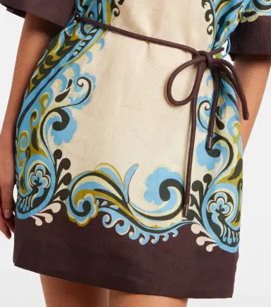ALÉMAIS Alémais Natalia printed linen minidress | Thumbnail 2