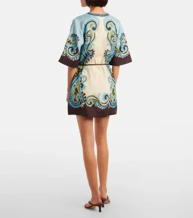 ALÉMAIS Alémais Natalia printed linen minidress | Thumbnail 3