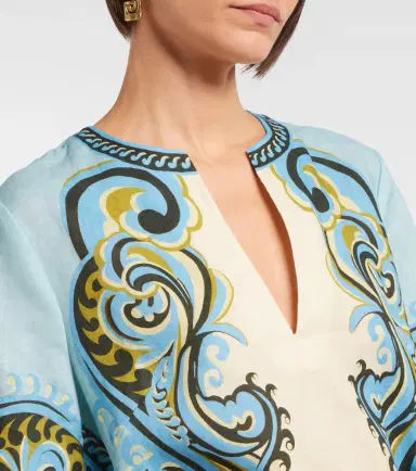 ALÉMAIS Alémais Natalia printed linen minidress | Thumbnail 5