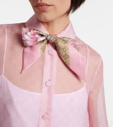 Gucci GG Flora silk twill scarf | Thumbnail 5