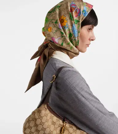 Gucci GG Flora silk twill scarf | Thumbnail 4