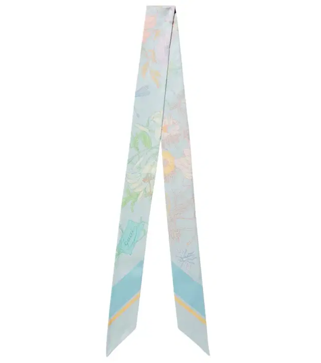 Flora silk twill scarf
