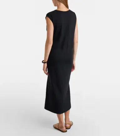 TOTEME Gathered cotton jersey midi dress | Thumbnail 2 TOTEME Gathered cotton jersey midi dress | Thumbnail 2