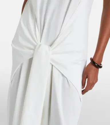 TOTEME Gathered cotton jersey midi dress | Thumbnail 4 TOTEME Gathered cotton jersey midi dress | Thumbnail 4