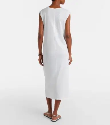 TOTEME Gathered cotton jersey midi dress | Thumbnail 5 TOTEME Gathered cotton jersey midi dress | Thumbnail 5