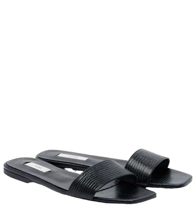 Toteme Lizard-effect leather slides
